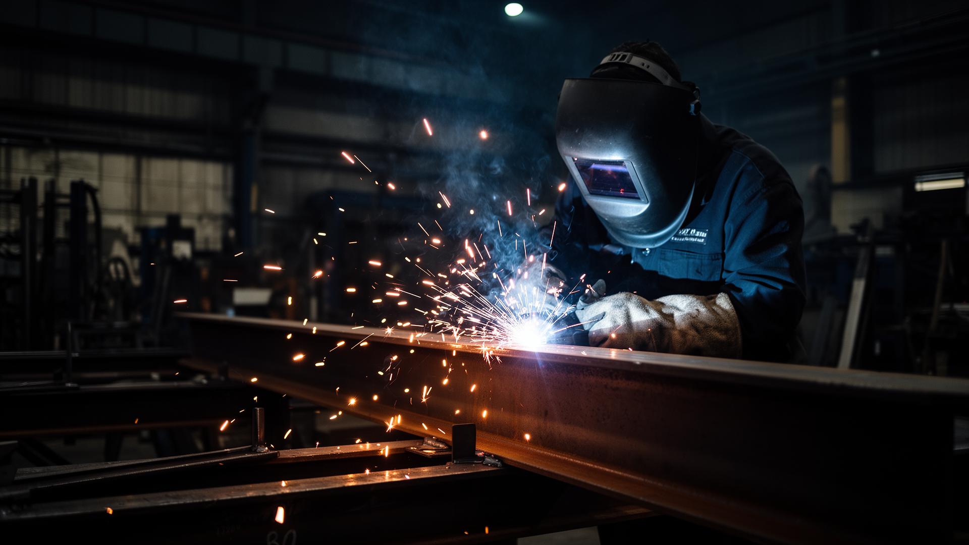 Industrial welding sparks background — CRK Welding 24/7 emergency on-call service